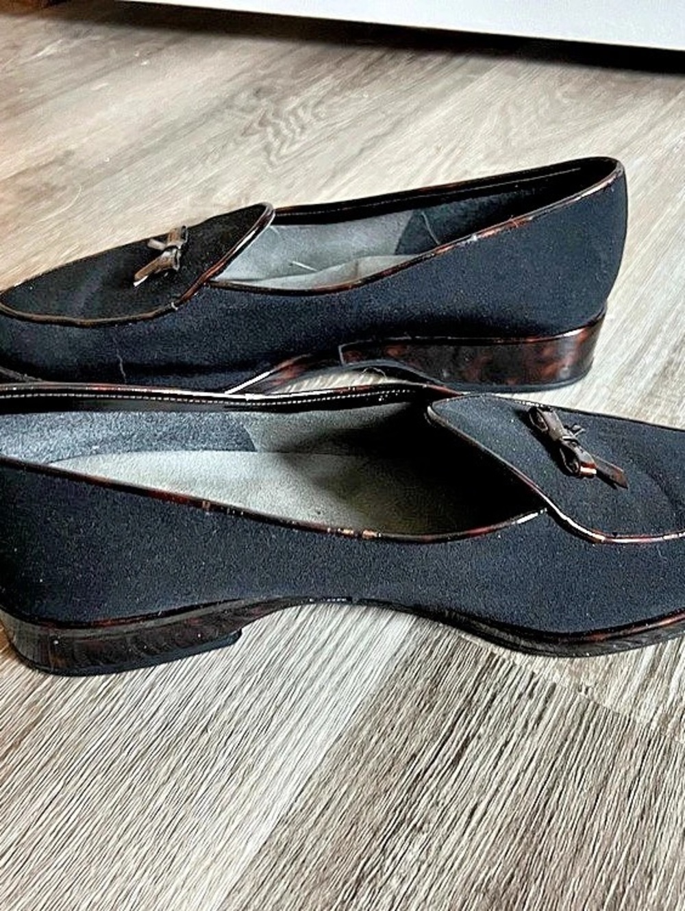 Stuart Weitzman Black & Brown Heeled Loafers - Picture 2 of 9